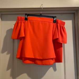 Orange Off the Shoulder Top